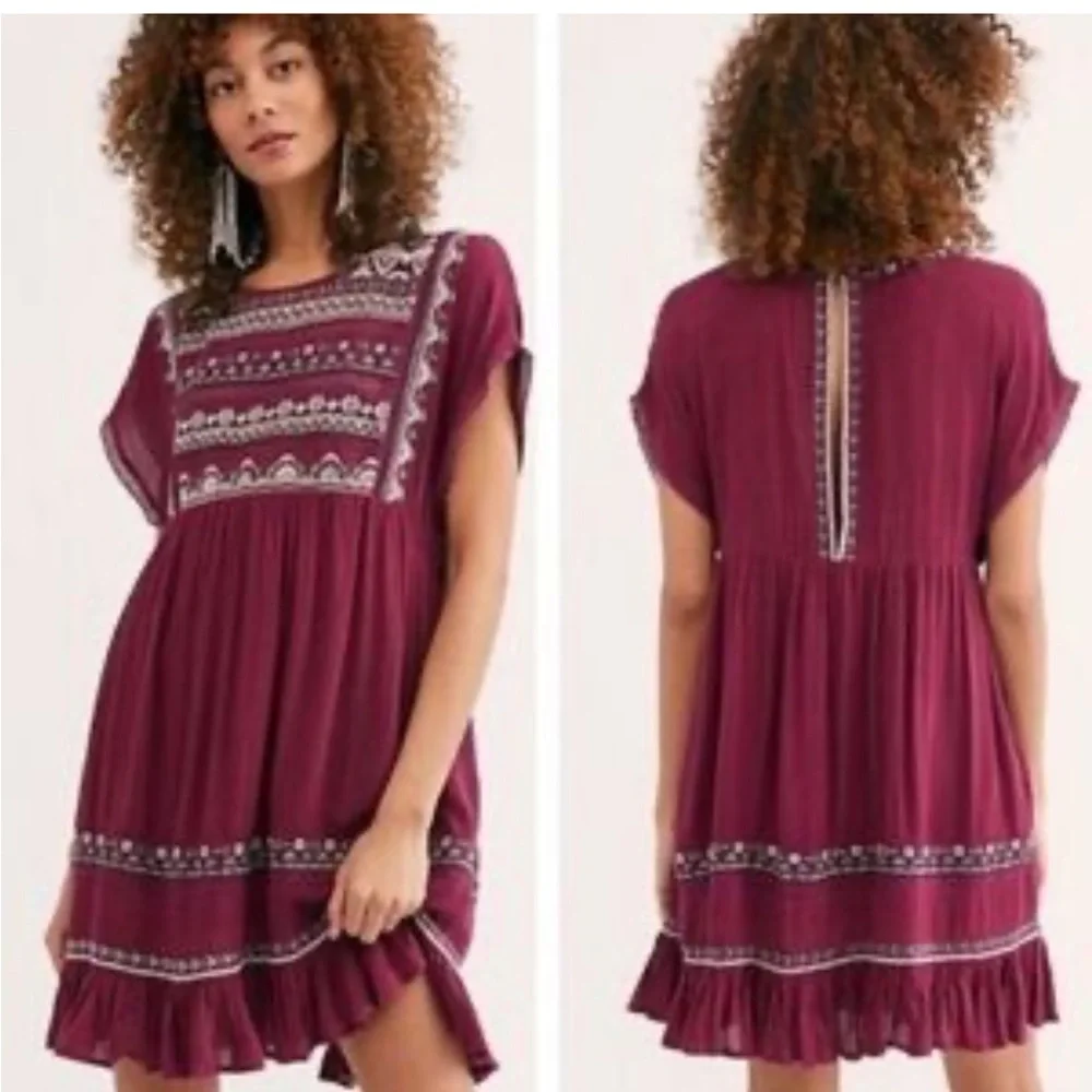 Free People Sunrise Wanderer Mini Dress. Size Small - Picture 2 of 13
